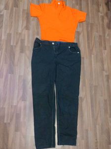 Orange Tee & Jeans Set