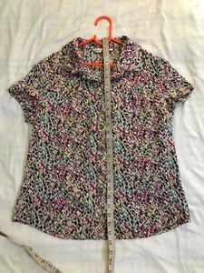 Stretchy Soft Satin Short Sleeve Top Bust 36-38