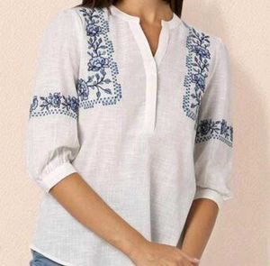 White Embroidered Top
