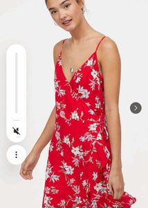 Red Floral Wrap Dress