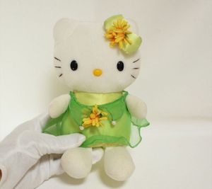 Hello kitty sanrio Plush Green Flower dress 7.5”