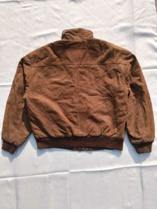 Vintage Brown Suede Bomber Jacket
