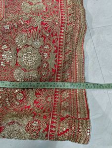 Red &amp; Gold Sequin Customized Bridal Lehenga Set