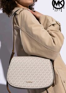 MK LYDIA MEDIUM SIGNATURE LOGO MESSENGER BAG* WD B