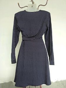 Checkered A Line Tie Knot Dress