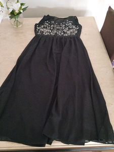 Embellished Party Wear Black Gown!!