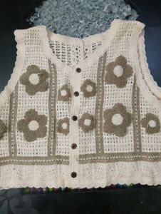 Crochet Floral Vest Top