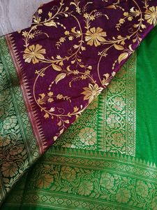 Banarasi Silk Saree Heavy Embroidery Without Blous
