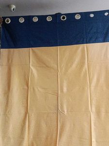 Unique Blue and Beige Grommet Curtain