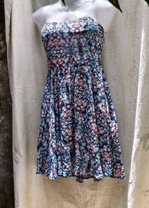 I. Floral Strapless Dress