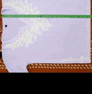 Embroidered Lavender Tunic Top