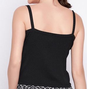 Black Ribbed Tank Top