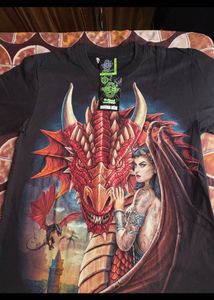 night glowing Dragon Graphic Tee made in Thailand