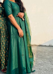 Beautiful Women's Gown With Dupatta And Plazo Pant