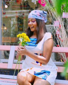 White Mini Printed Dress