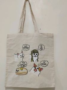 Hand Painted Tote Bag + Pouch