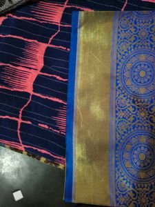 Elegant Blue &amp; Gold Saree