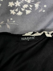 Harpa Black A-line Wrap Dress