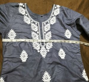 Grey Chicken Kari Short Kurta
