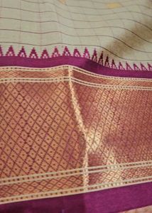 Silk Saree with Purple Border