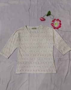 Vintage White Lace Top(Bust-36/38)