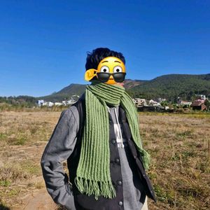 Hiroshi green crochet Scarf/muffler