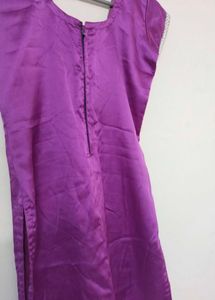 Purple Embellished Kurti/Kurta
