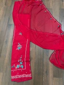 Red Embroidered Salwar Kameez