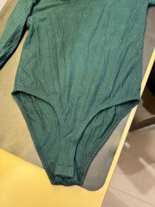 Green Body Suit Full Slevees Top