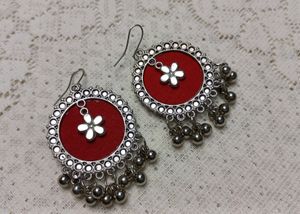 Green Boho Drop Earrings