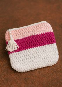 Crochet Striped Pouch