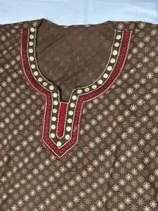 Brown Embroidered Salwar Kameez