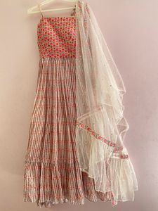 Flared boho kurta- Dress- Long jacket & Dupatta