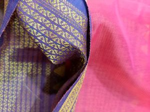 Silk Saree- Pink Saree With Purple Border
