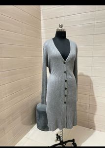 New with tag Ribbed Button-Down Midi Dress