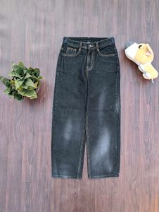 Black Wide Leg Denim Jeans
