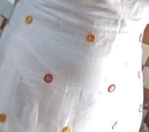 Cotton White Punjabi Suit Salwar With Mirror Work