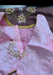 Embroidered Saree Chocolate Shade