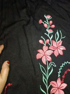 Black Floral Embroidered Dress