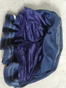 Navy Skirt with White Stripes