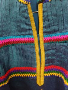 Stitched Straight Fit Blue Silk-woollen Kurti