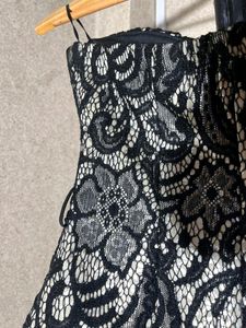 Gothic Lace Corset Antique Piece - Black