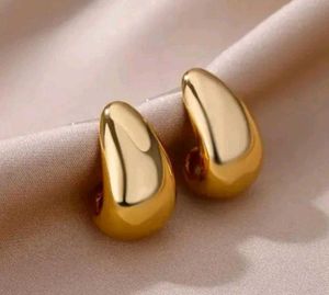 Gold Teardrop Stud Earrings