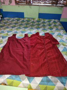 Embroidery Work Chicken Kari Kurti With inner Wear