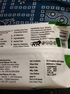 Babio Baby Wet Wipes - 72 Count