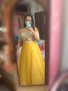 Yellow Sequin Lehenga Choli