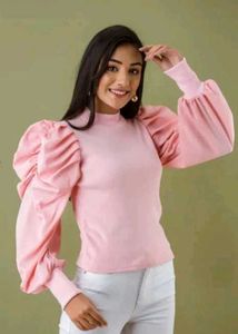 Coral Puff Sleeve Top