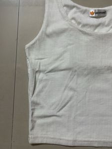 White Ribbed Tank Top