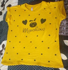 Woman  Yellow Colour Tshirt