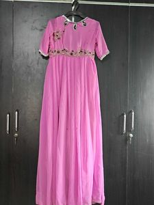 Pink Embellished Anarkali Gown